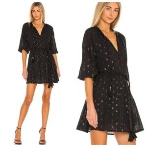 Karina Grimaldi x Revolve Irna Dress Women’s Size Large Black Polka Dot Mini